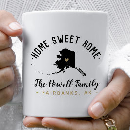 Caneca De Café Alaska Home Sweet Home Family Monograma Mug