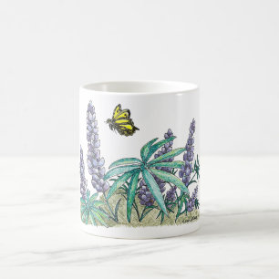 Caneca De Café Alaska Lupine Watercolor Coffee Mug
