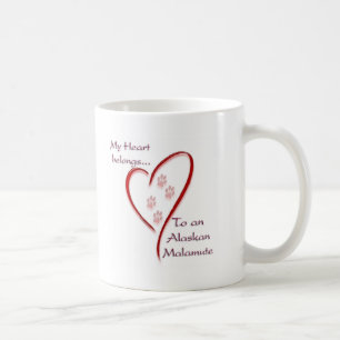 Caneca De Café Alaskan Malamute Hearts Pertence