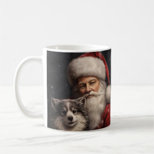 Caneca De Café Alaskan Malamute no Natal do Papai Noel