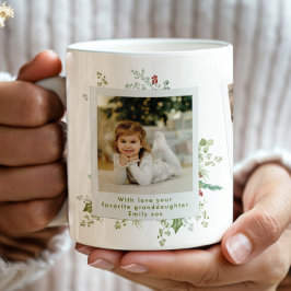 Caneca De Café Álbum de Fotografias de Natal Festivo Elegante