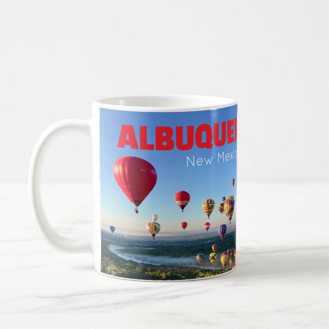 Caneca De Café Albuquerque Novo México Café Mug Ar Quente Balões (Esquerda)