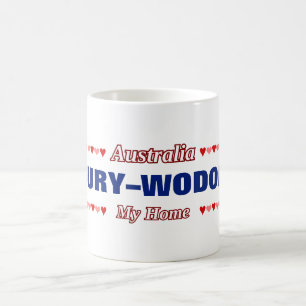 Caneca De Café ALBURY-WODONGA - Minha Casa - Austrália;Corações