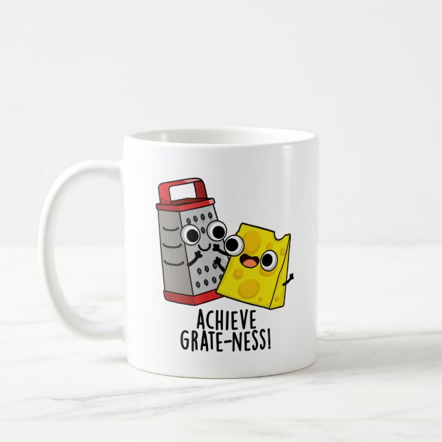 Caneca De Café Alcance a Grandeza Piadas de Queijo Engraçadas  (Esquerda)