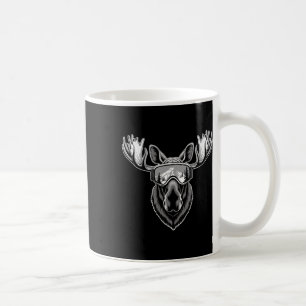 Caneca De Café Alce Com Óculos De Esqui Esqui Snowboard Inverno 