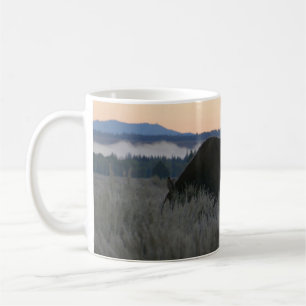 Caneca De Café Alce Pastando ao Nascer do Sol em Grand Teton