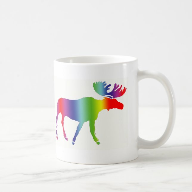 Caneca De Café Alces do arco-íris (Direita)
