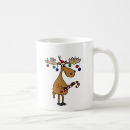 Caneca De Café Alces do Natal do divertimento com bastão e