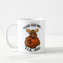 Caneca De Café Alces e BCAAs – Treino Engraçado de Alce na Academ