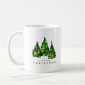 Caneca De Café Alcohol Ink Design Christmas Tree Ceramic Mug