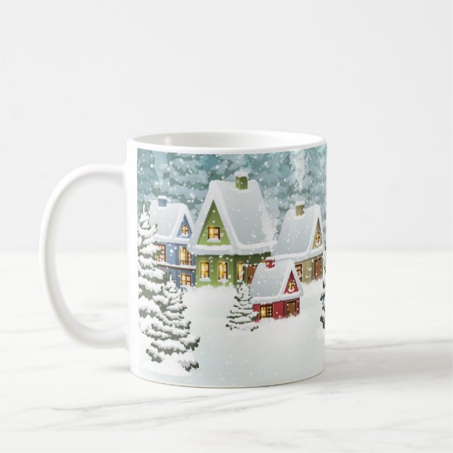 Caneca De Café Aldeia de inverno: cena de neve (Esquerda)