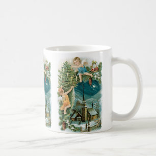 Caneca De Café Aldeia de Natal com Anjos
