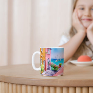 Caneca De Café Aldeia do litoral Sunset Watercolor