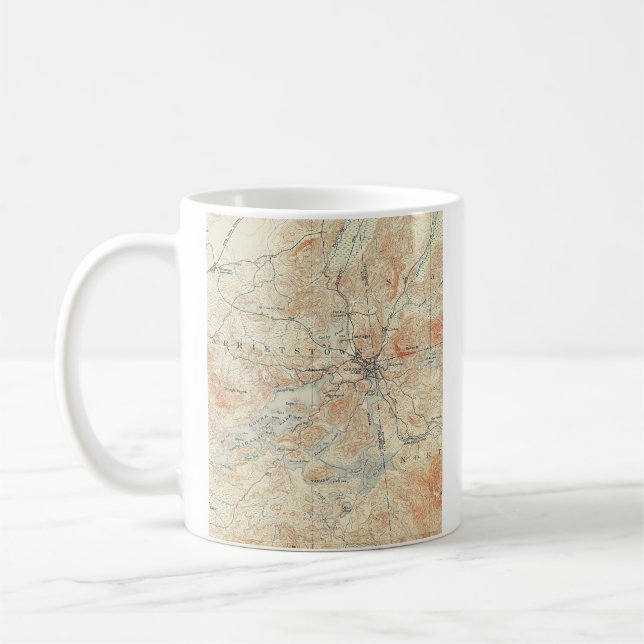 Caneca De Café Aldeia e área do lago Saranac em Adirondacks (Esquerda)