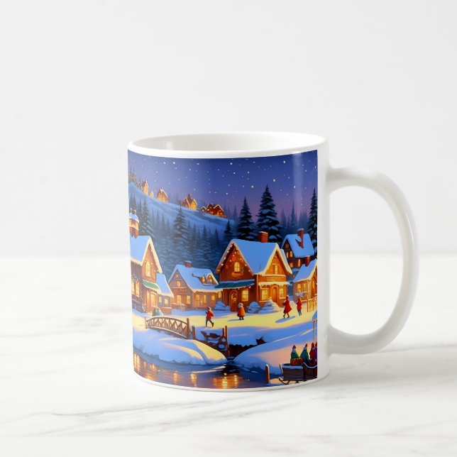 Caneca De Café Aldeia Encantadora coberta por neve Wonderland de  (Direita)