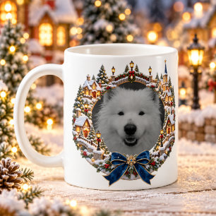 Caneca De Café Aldeia Natalina Personalizada com Foto de Pet