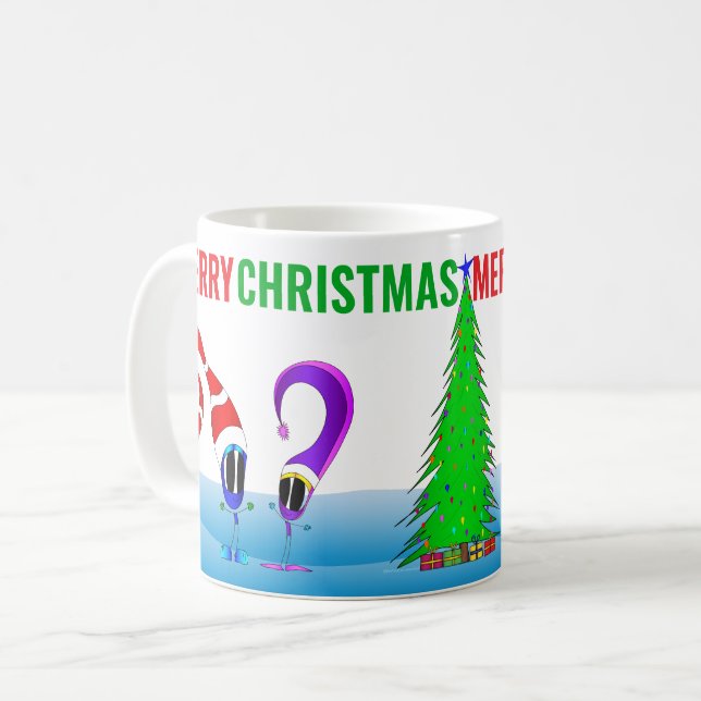 Caneca De Café Alegre Natal Colorido Cartoon (Frente Esquerda)