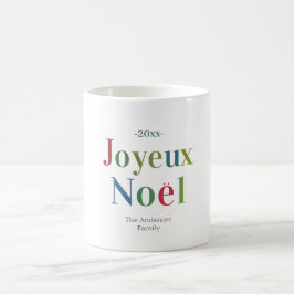 Caneca De Café Alegre Natal Colorido Francês de Natal