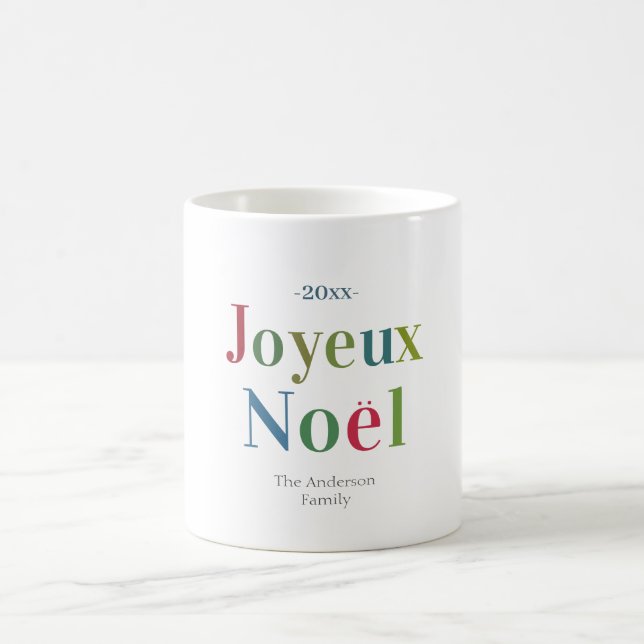 Caneca De Café Alegre Natal Colorido Francês de Natal       (Centro)