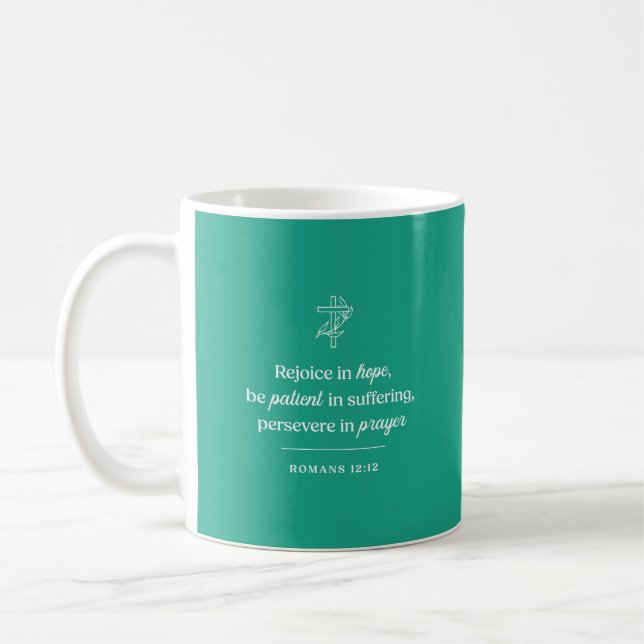 Caneca De Café Alegre-se na Esperança Cristã (Esquerda)