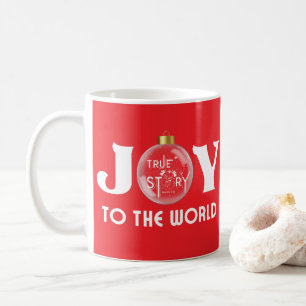 Caneca De Café Alegria ao Mundo com o Texto Branco da Bola de Nat