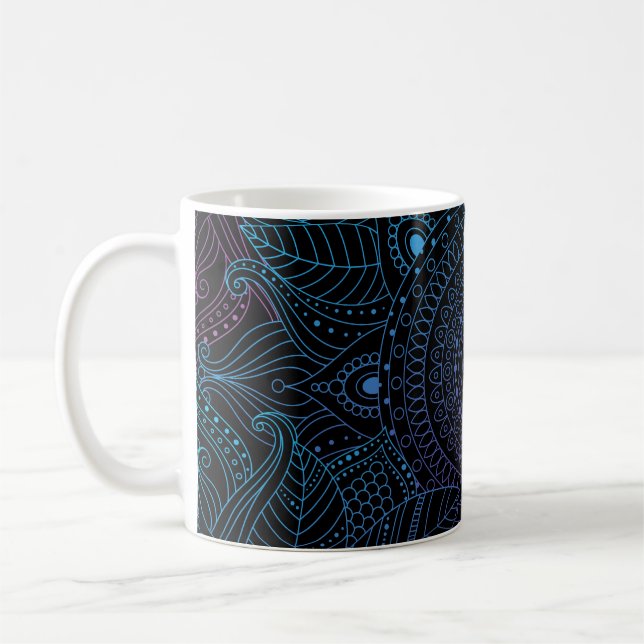 Caneca De Café Alegria Árabe: Magia Mandala Oriental (Esquerda)