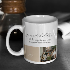 Caneca De Café Alegria dos netos | Colagem de Fotografias | Mocha