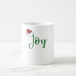 Caneca De Café Alegria em verde com Santa Hat