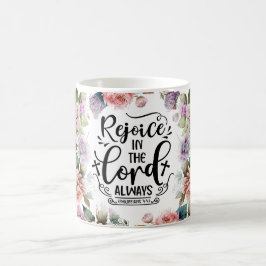 Caneca De Café Alegria Floral No Senhor Sempre