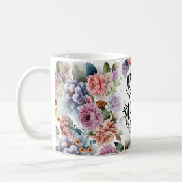 Caneca De Café Alegria Floral No Senhor Sempre