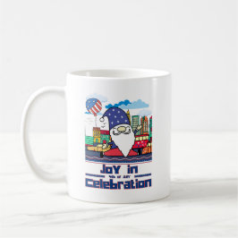 Caneca De Café Alegria na Celebração do Dia 4 de Julho