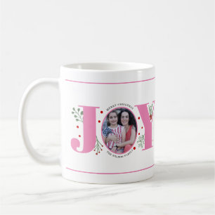 Caneca De Café Alegria Rosa com Areia Foto de Natal
