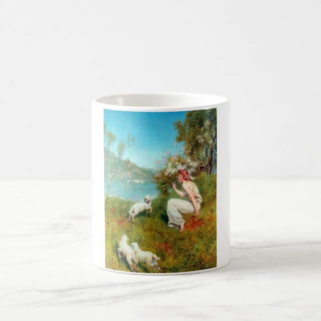 Caneca De Café Alegrias da Primavera (por John Collier) (Centro)