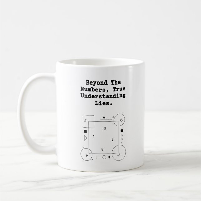 Caneca De Café Além dos Números | Verdadeira Compreensão Matemáti (Esquerda)