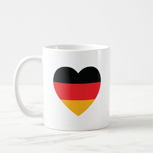 Caneca De Café Alemanha Flag Heart Coffee Mug (Esquerda)
