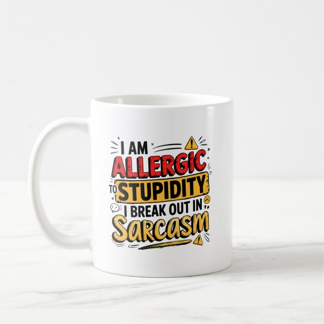 Caneca De Café Alergia à Estupidez (Esquerda)