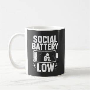 Caneca De Café Alerta de Bateria Social Baixa