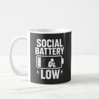 Caneca De Café Alerta de Bateria Social Baixa