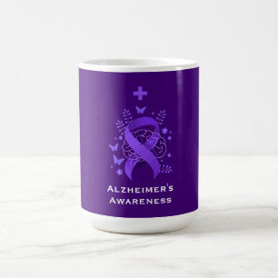 Caneca De Café Alerta de Doença de Alzheimer Roxo