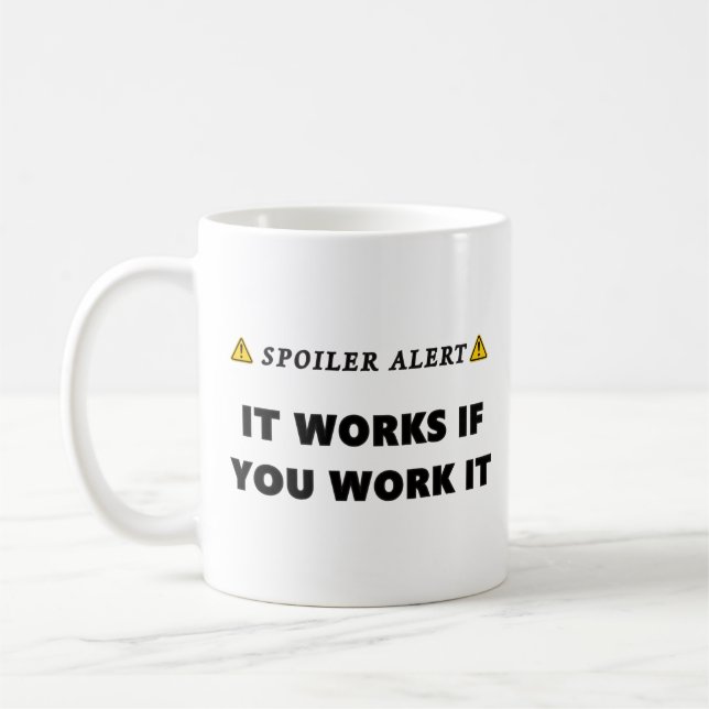 Caneca De Café Alerta de Spoiler Funciona Citação Engraçada de Re (Esquerda)