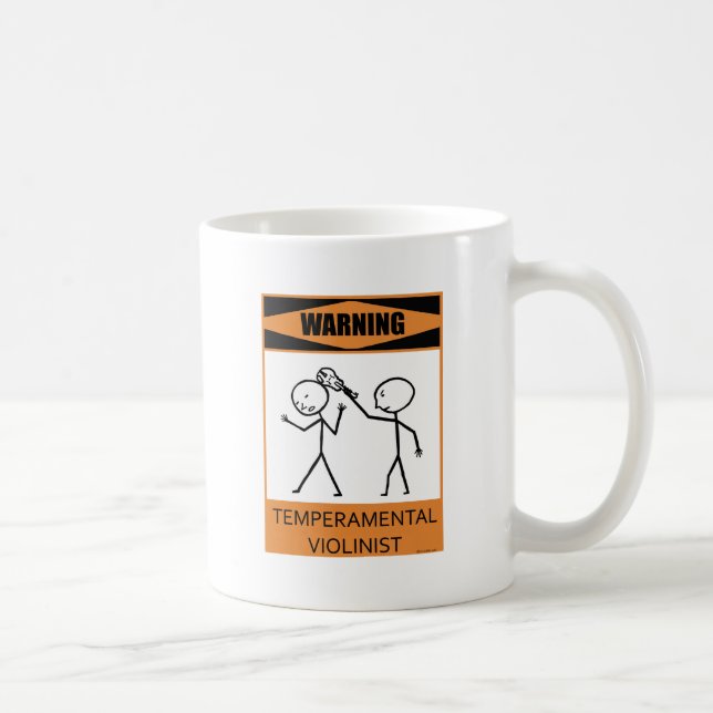 Caneca De Café Alerta Violinista Temperamental (Direita)
