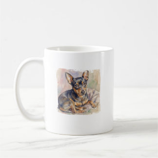 Caneca De Café Alerta Zwergpinscher: Pinscher Miniatura em Aquare