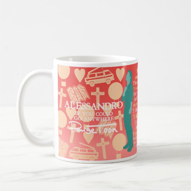 Caneca De Café Alessandro - "Se Pudesse Ir A Qualquer Lugar" Cita (Esquerda)