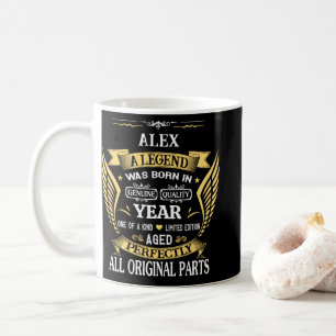 Caneca De Café Alex Um Legenda Nasceu Aniversário Personalizado