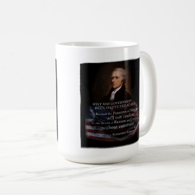Caneca De Café Alexander Hamilton Citação (Frente Esquerda)
