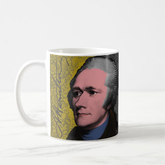 Caneca De Café Alexander Hamilton Pop Art Retrato (Esquerda)