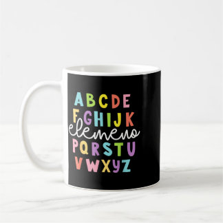 Caneca De Café Alfabeto Abc Elemeno Professor Aluno De Volta