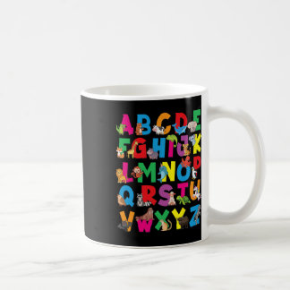 Caneca De Café Alfabeto Animais Abcs Zoológico Crianças Meninos M