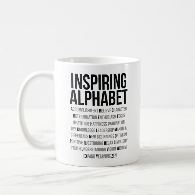 Caneca De Café Alfabeto Inspirador (Esquerda)