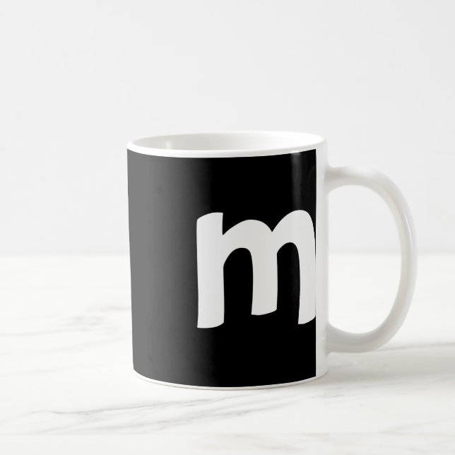 Caneca De Café Alfabeto Minúscula m (Direita)